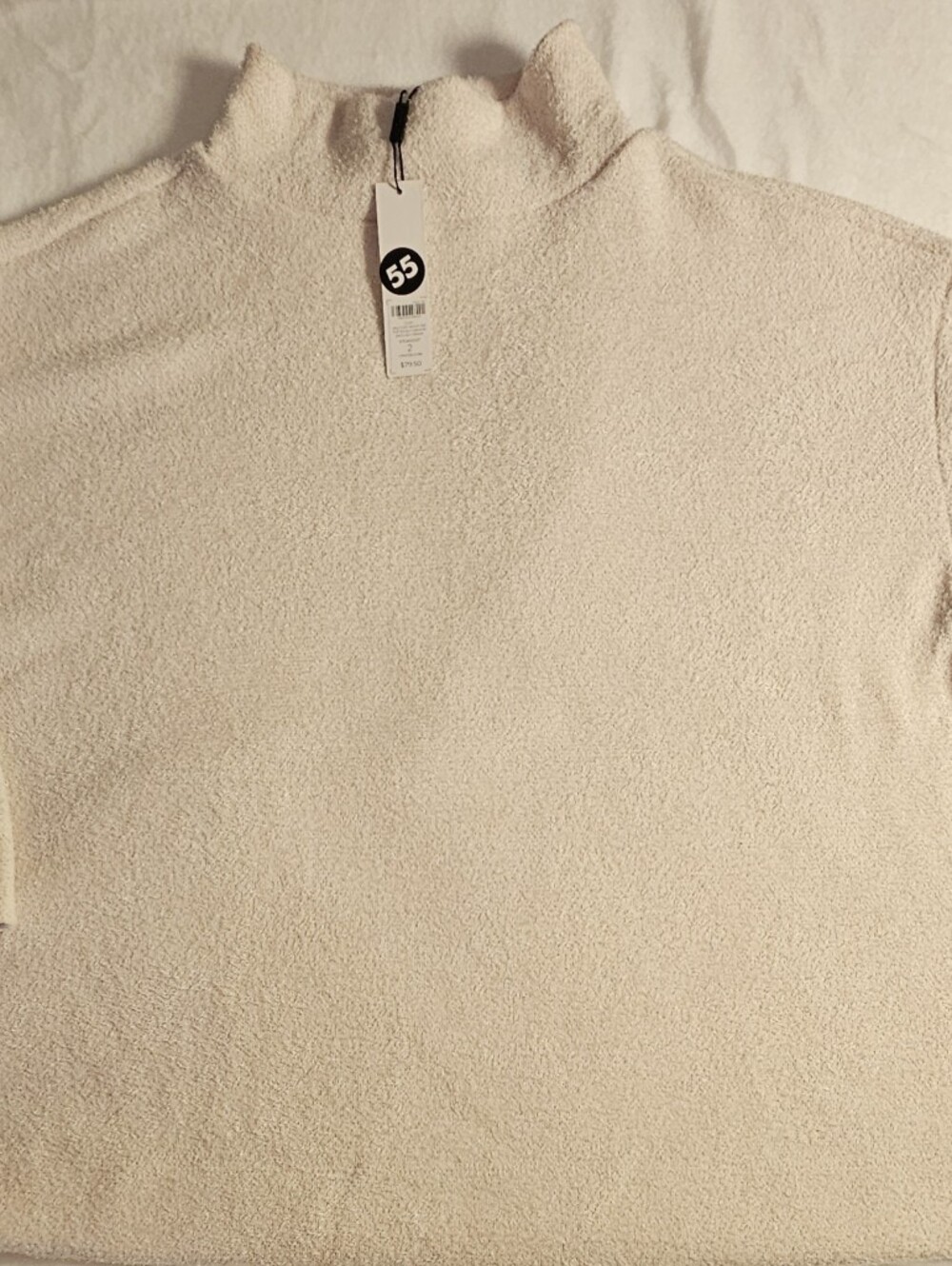 Chico's Size 2 Large L Cozy Mock Neck Sweater English Cream NWT 3/4 Sleeve - Picture 10 of 10